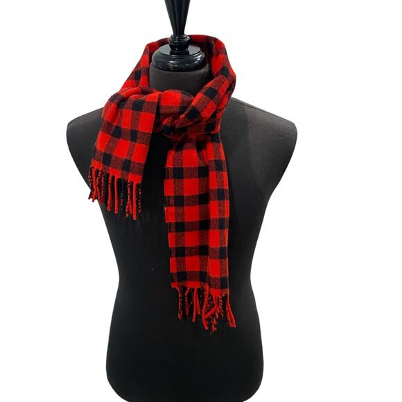 Vtg Smith's Bermuda Scarf 100% Pure New Wool Made in Scotland Buffalo Check - Picture 1 of 4